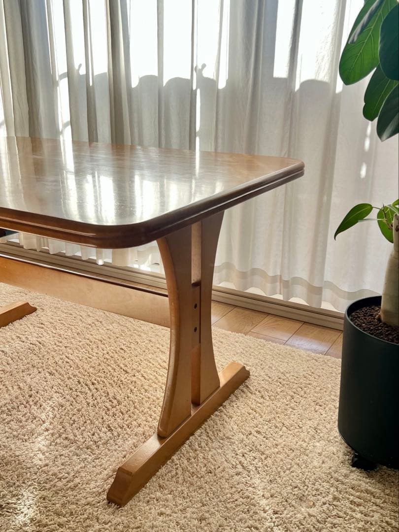 希少！日本製【天然木】ACMEダイニングテーブル引き出し・カトラリー収納付き