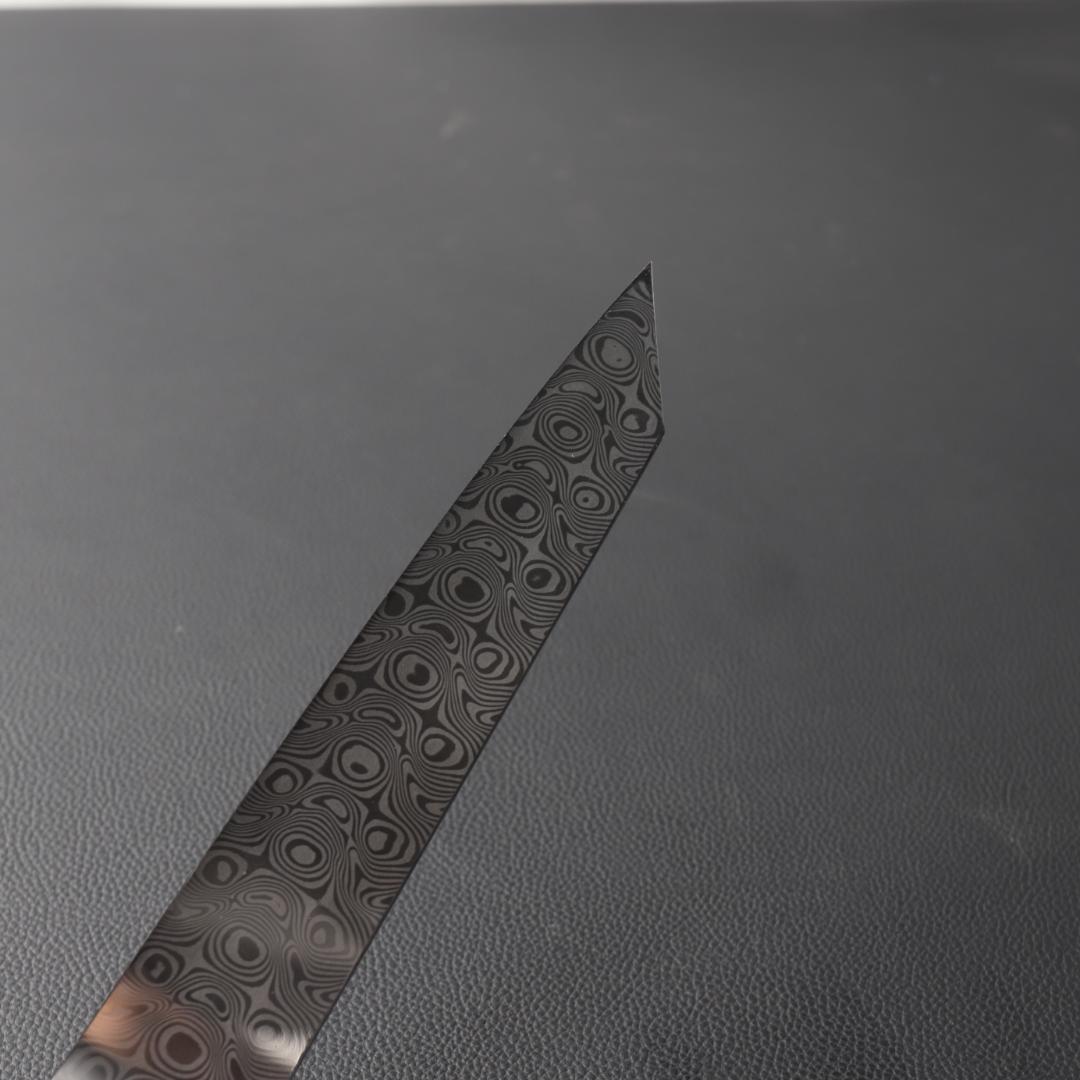 9630marlboro-1188ダマスカス切付包丁尺海流紋黒檀水牛八角柄