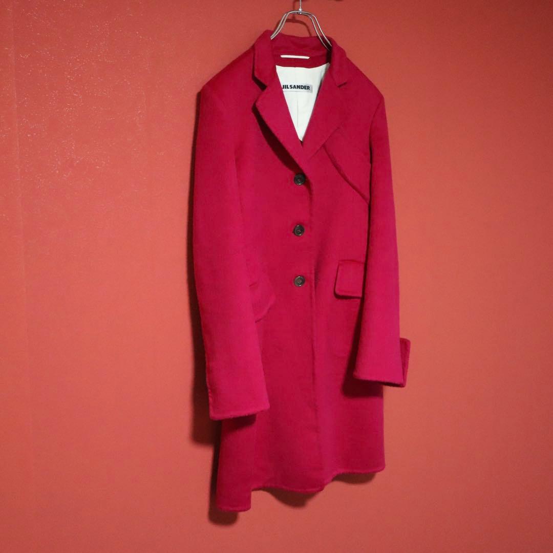 JIL SANDER アンゴラ混 ポケットデザイン 袖スリット チェスターコート