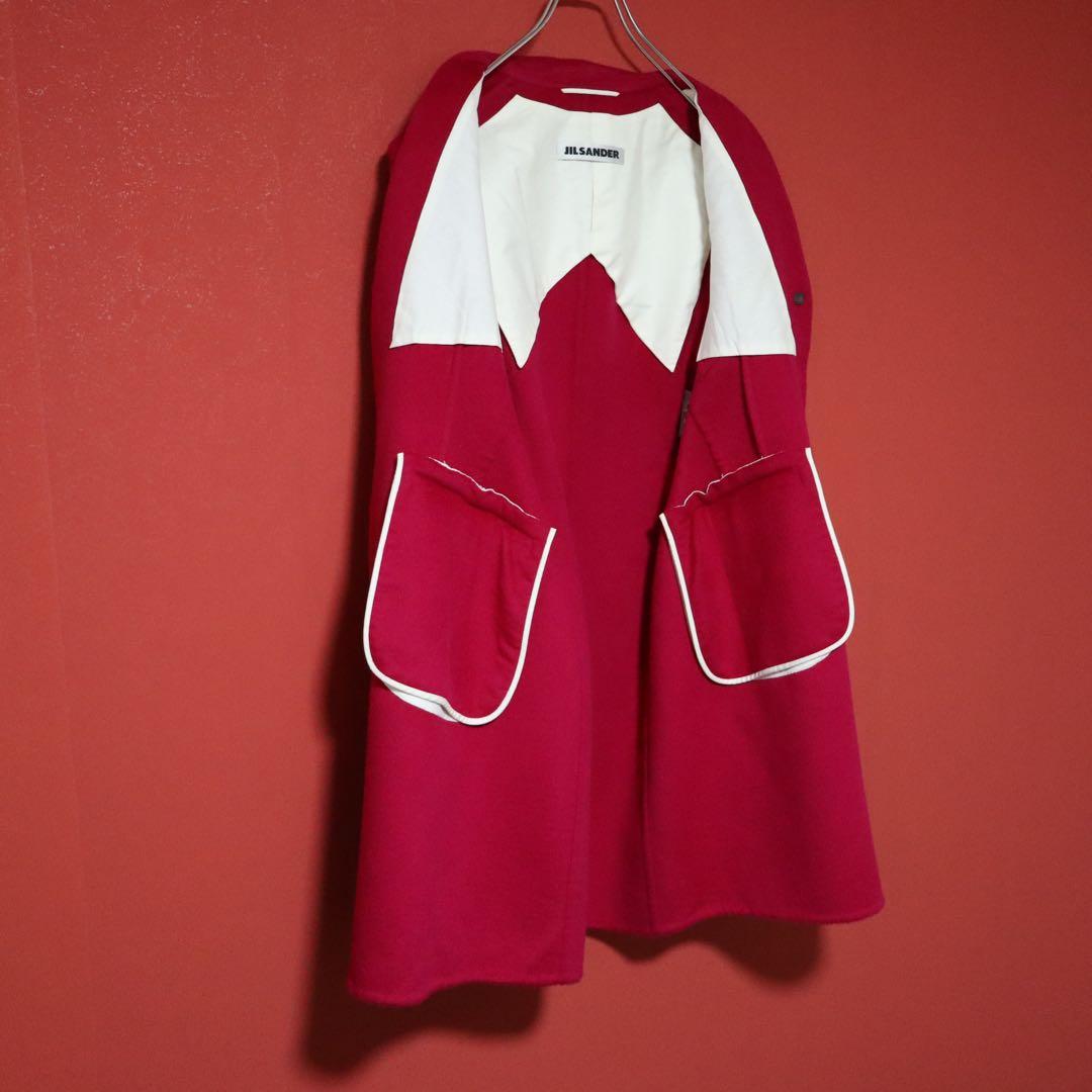 JIL SANDER アンゴラ混 ポケットデザイン 袖スリット チェスターコート