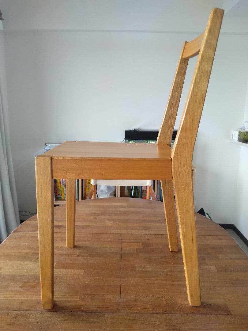 【てつのつるぎ】MUJI無印良品 タモ無垢材チェア2脚/ダイニング