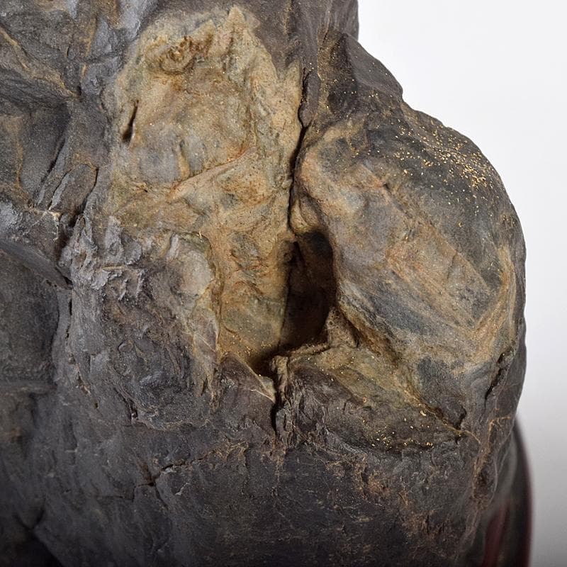 AAA　天然石　岩屋観音　仏像　置物　共箱　題字　清石山人　F　R8553