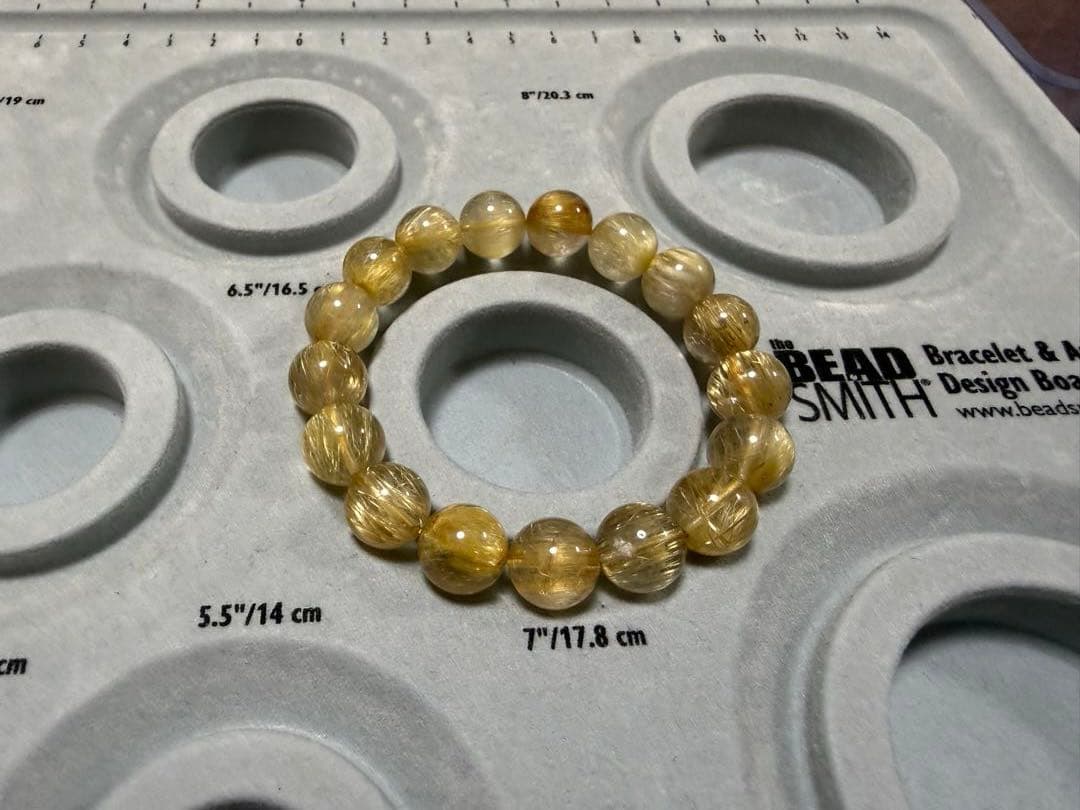 高品質 キャッツアイルチルクォーツ ブレスレット 12mm