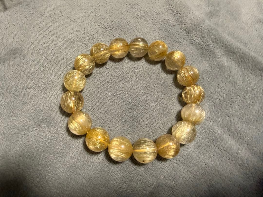 高品質 キャッツアイルチルクォーツ ブレスレット 12mm