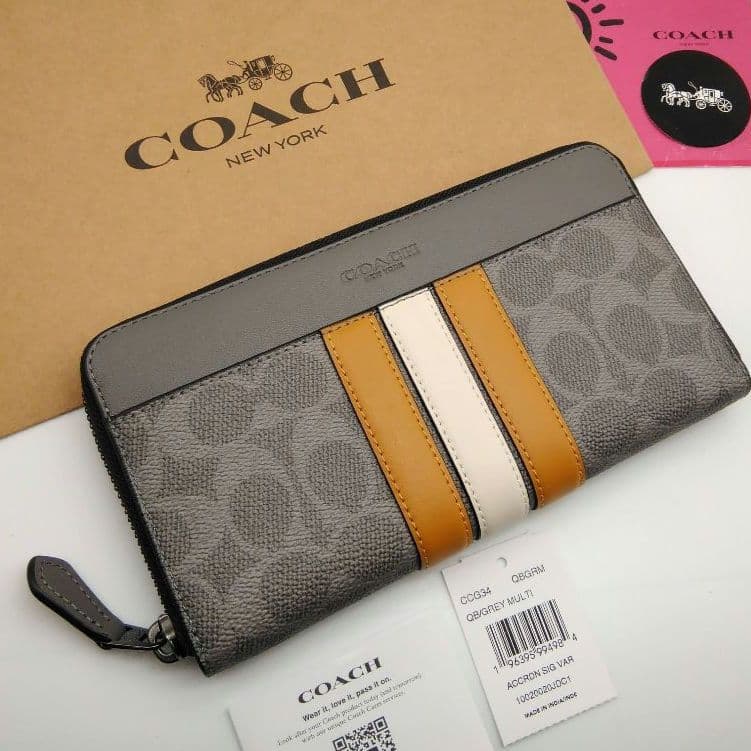 新作　新品　COACH　長財布　メンズ　アコーディオンウオレット