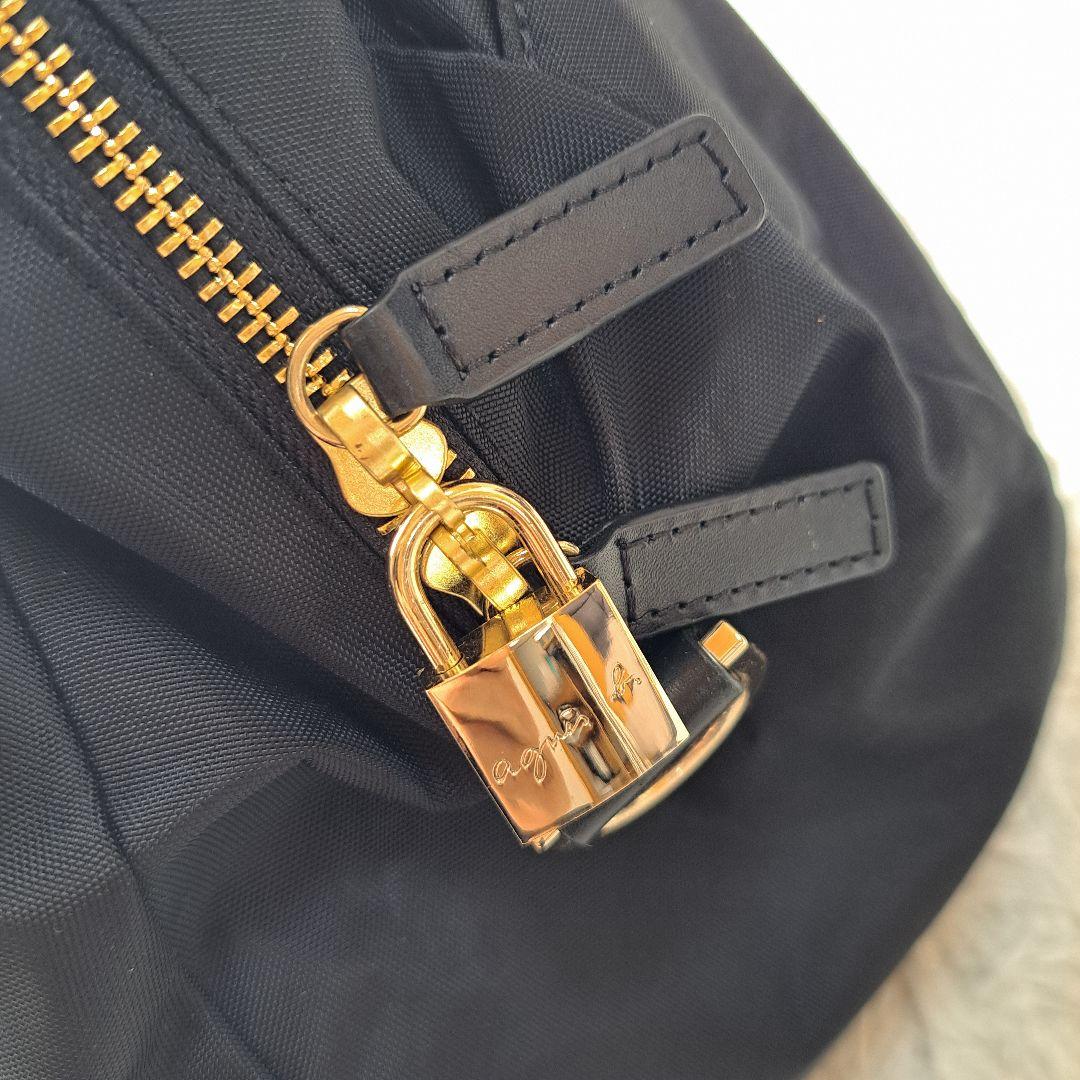 【極美品】【agnes b.】FT03‐03 2Wayボストンバッグ　チャーム付