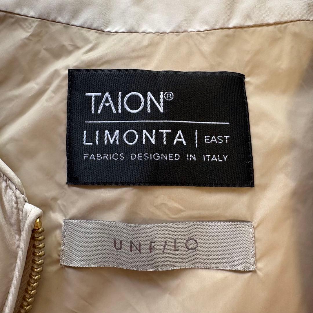 美品【TAION×UNFILO 】キルティングダウン ジレ ロングベストベージュ