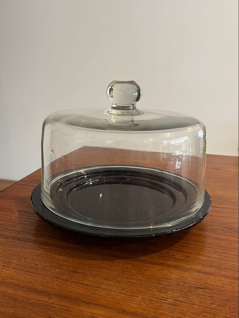 ケーキドーム　ガラスドーム　ビンテージ　吹きガラス　RITOGLASS