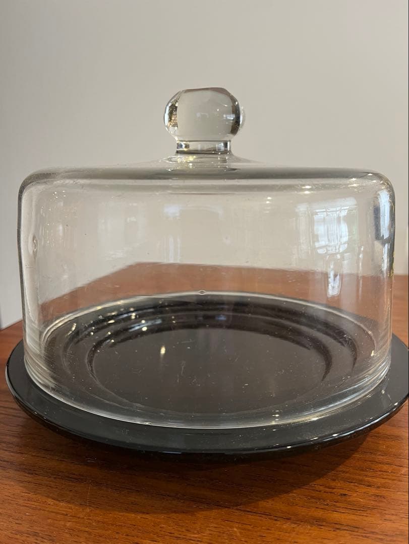 ケーキドーム　ガラスドーム　ビンテージ　吹きガラス　RITOGLASS