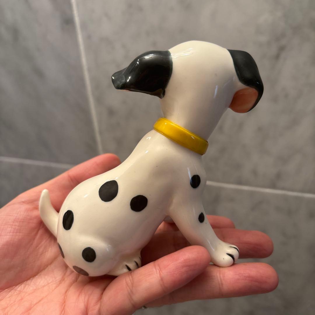 90年代ビンテージ　手描きの瞳が美しい101匹わんちゃんの陶器オブジェ