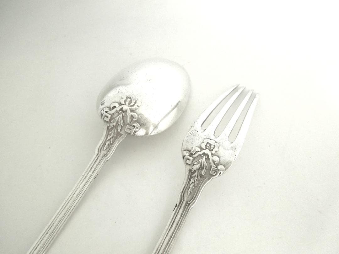 フランス　シルバースプーン&フォーク　純銀