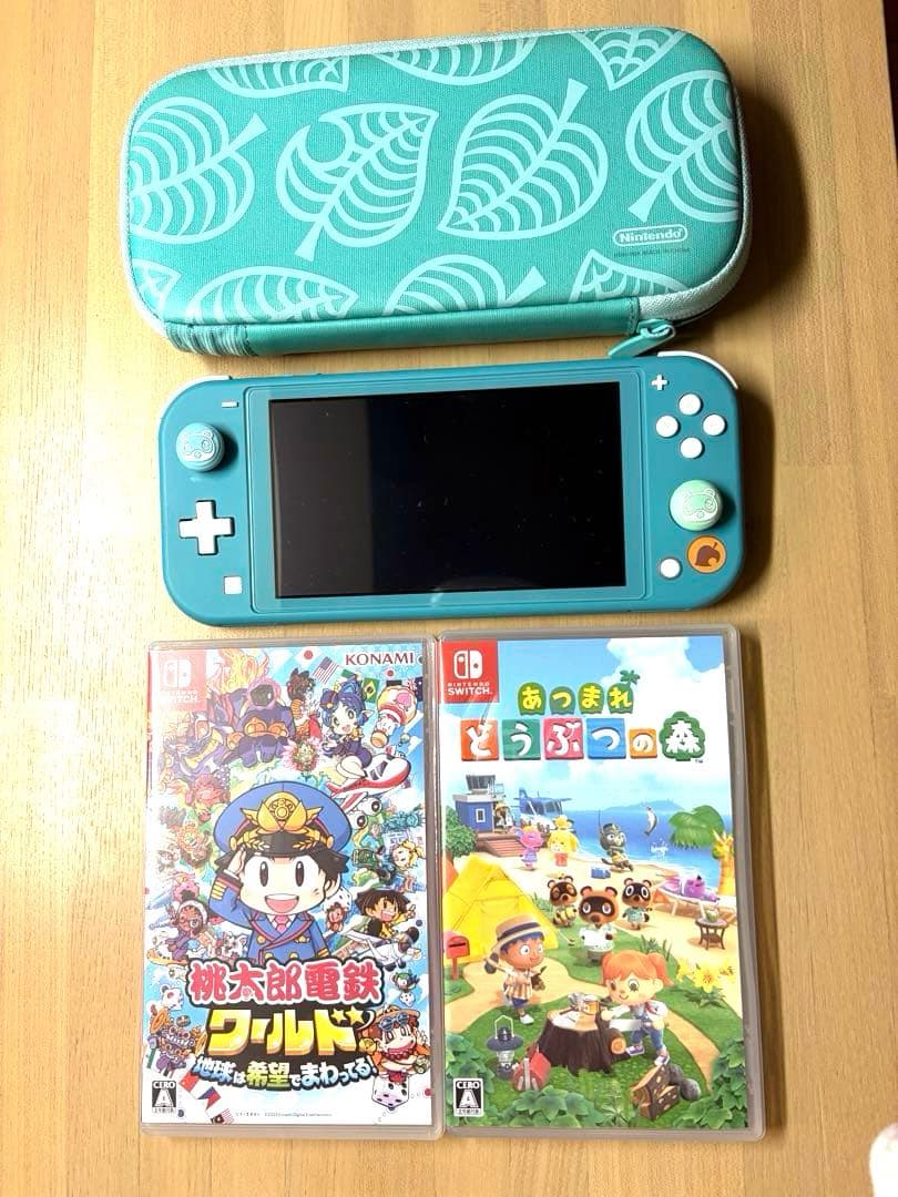 Nintendo Switch Light ケース、あつ森、もも鉄ソフト付き