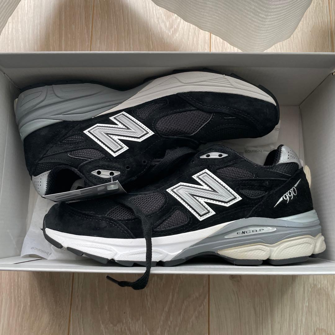 ハ*楽様 New Balance 990v3 ブラック 24cm ニューバランス