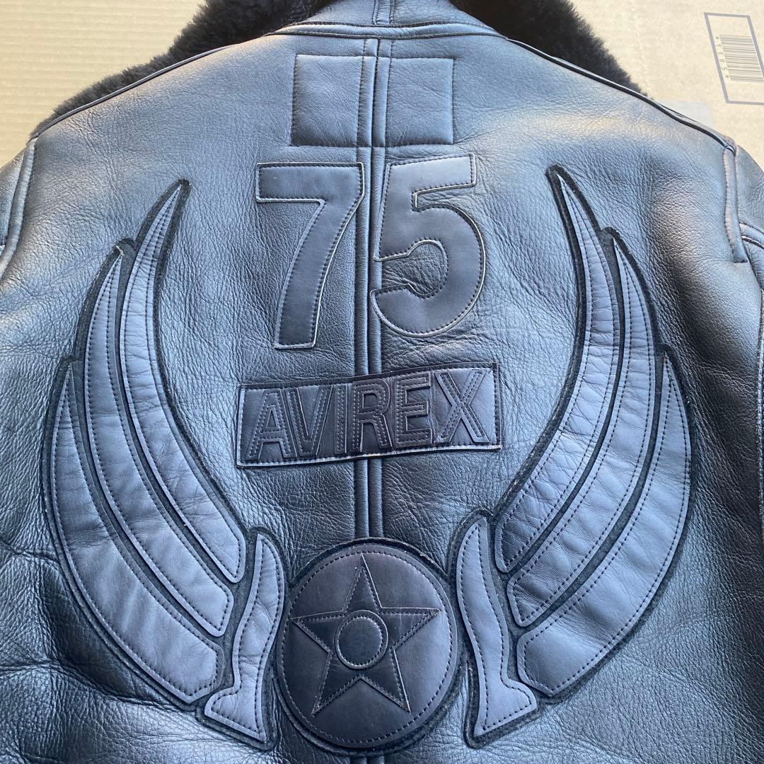 AVIREX レザージャケット L 黒Ｂ6 75周年アニバーサリー限定品美品絶版