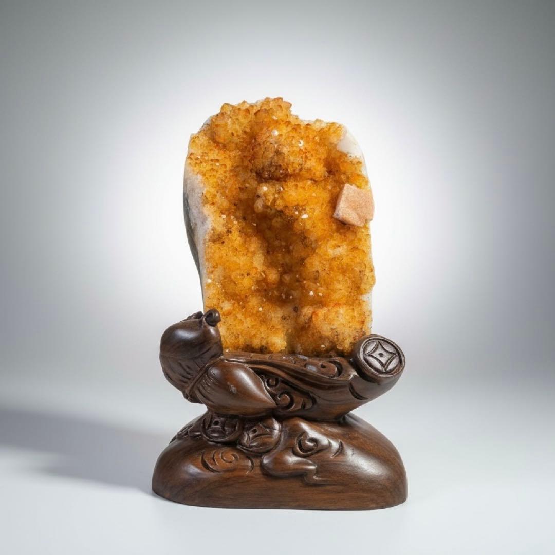 天然石　シトリン原石ピンククォーツ共生☘︎ ݁˖.金運　パワーストーン