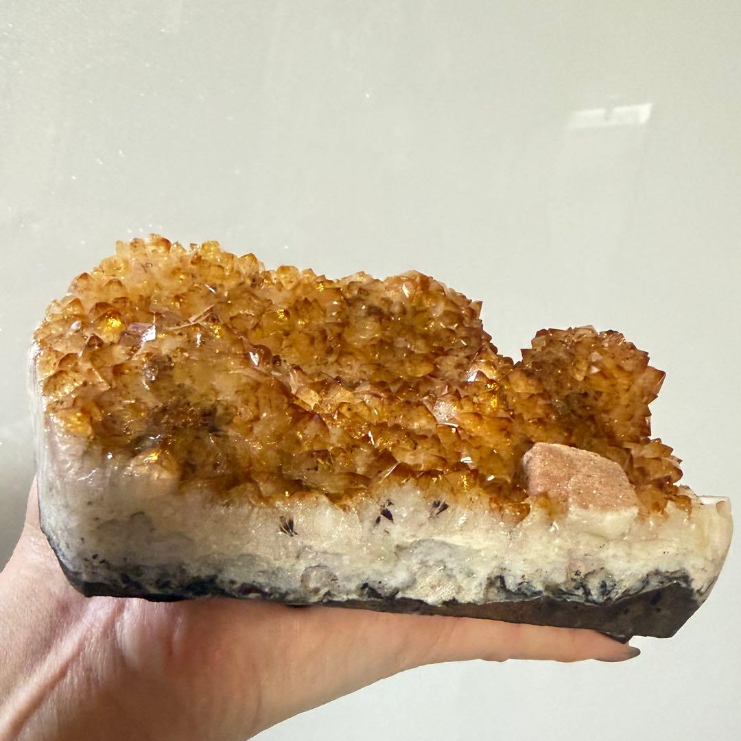 天然石　シトリン原石ピンククォーツ共生☘︎ ݁˖.金運　パワーストーン