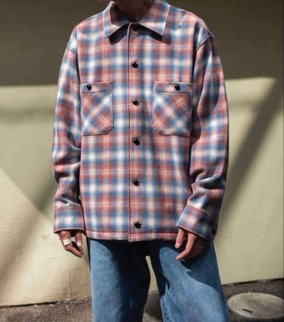 トップス cantate ombre check shirts OLD ROSE 46