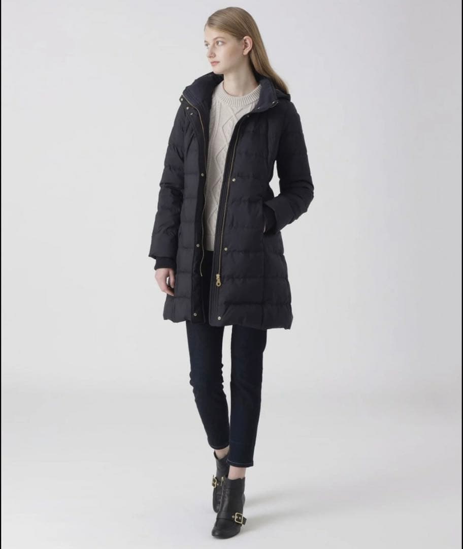 23年ブルーレーベルクレストブリッジハイマルチピーチタフタロングダウンコート42