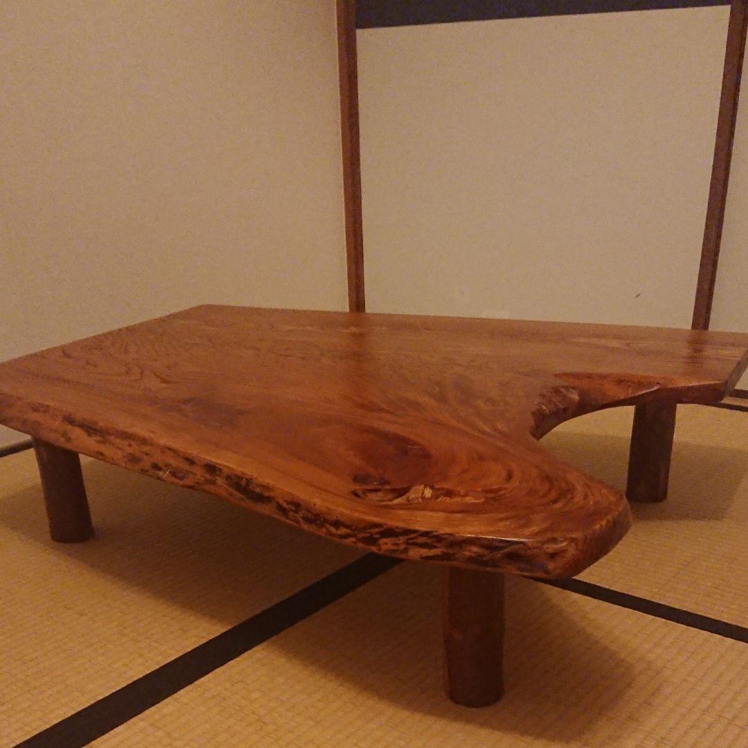 値下げ ビンテージ レトロ 一枚板 座卓 ちゃぶ台 テーブル
