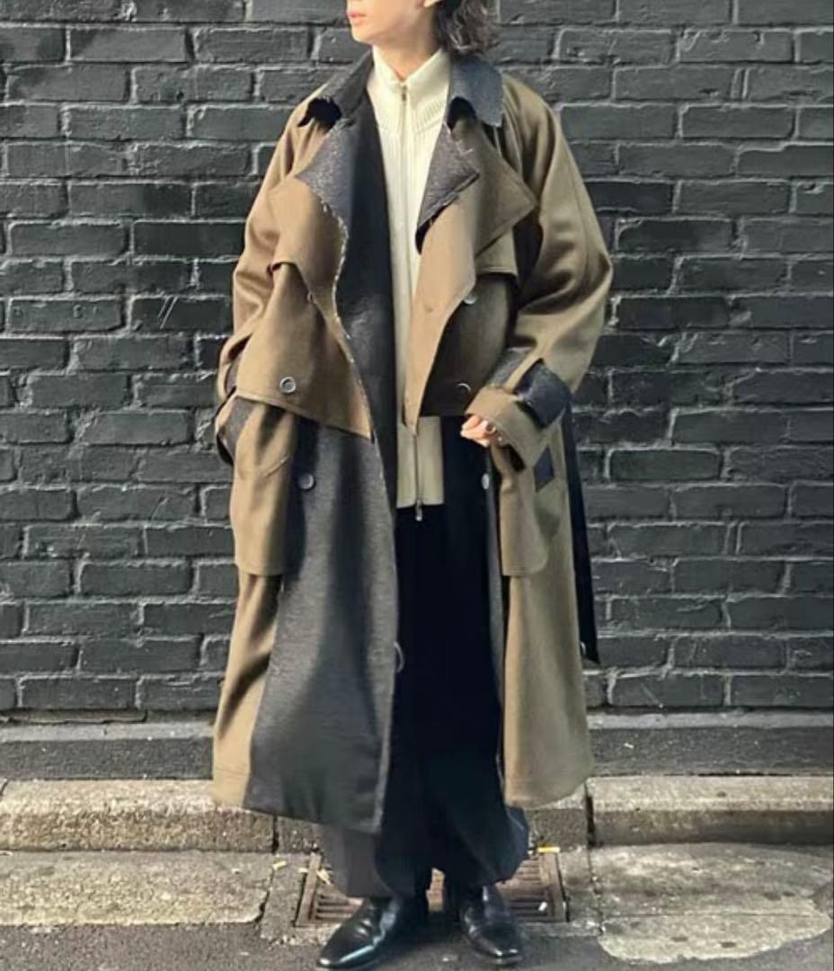 MAISON SPECIAL トレンチコート オリーブ レイヤードコート