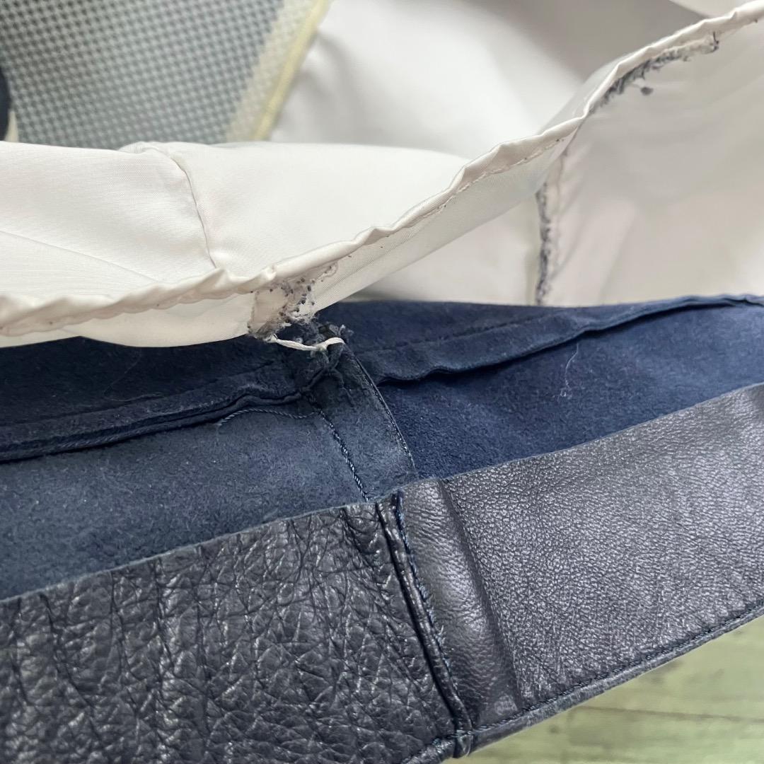 専用定価80万　イタリア名門　エディモネッティ　レザージャケット　46 ネイビー