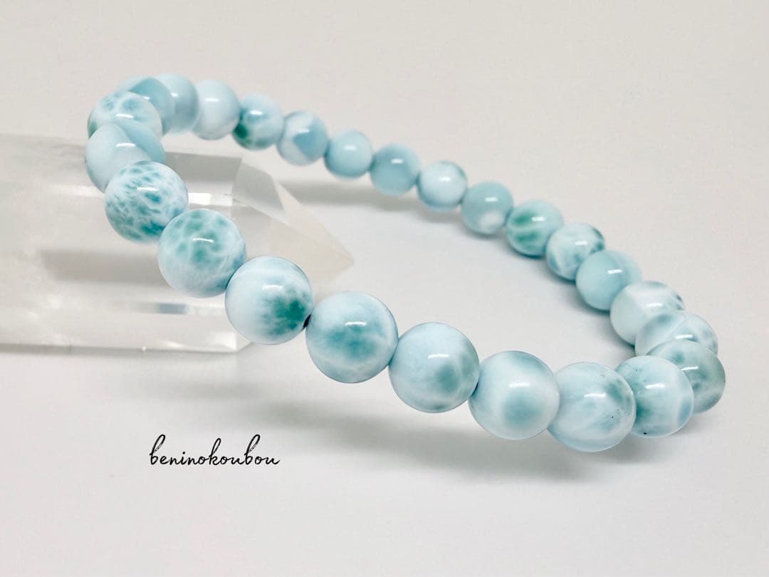 【1点物】波模様が美しい◇カリブ海の宝石 ラリマー ブレスレット 7.5mm