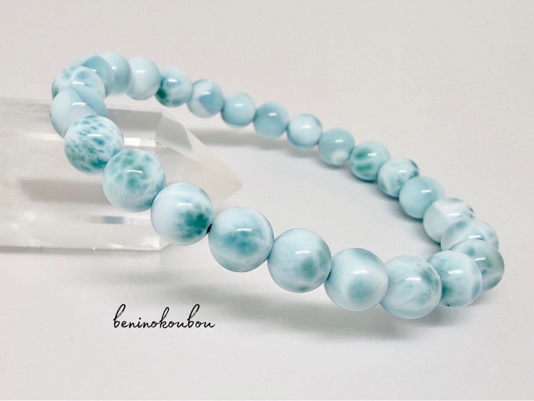 【1点物】波模様が美しい◇カリブ海の宝石 ラリマー ブレスレット 7.5mm