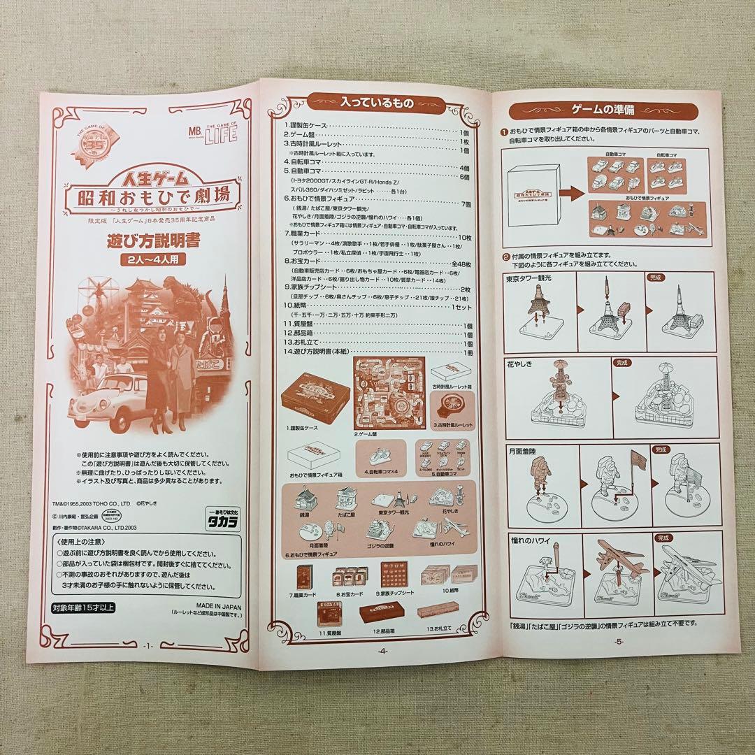 美品 人生ゲーム -昭和おもひで劇場- レトロゲーム 昭和レトロ 限定品