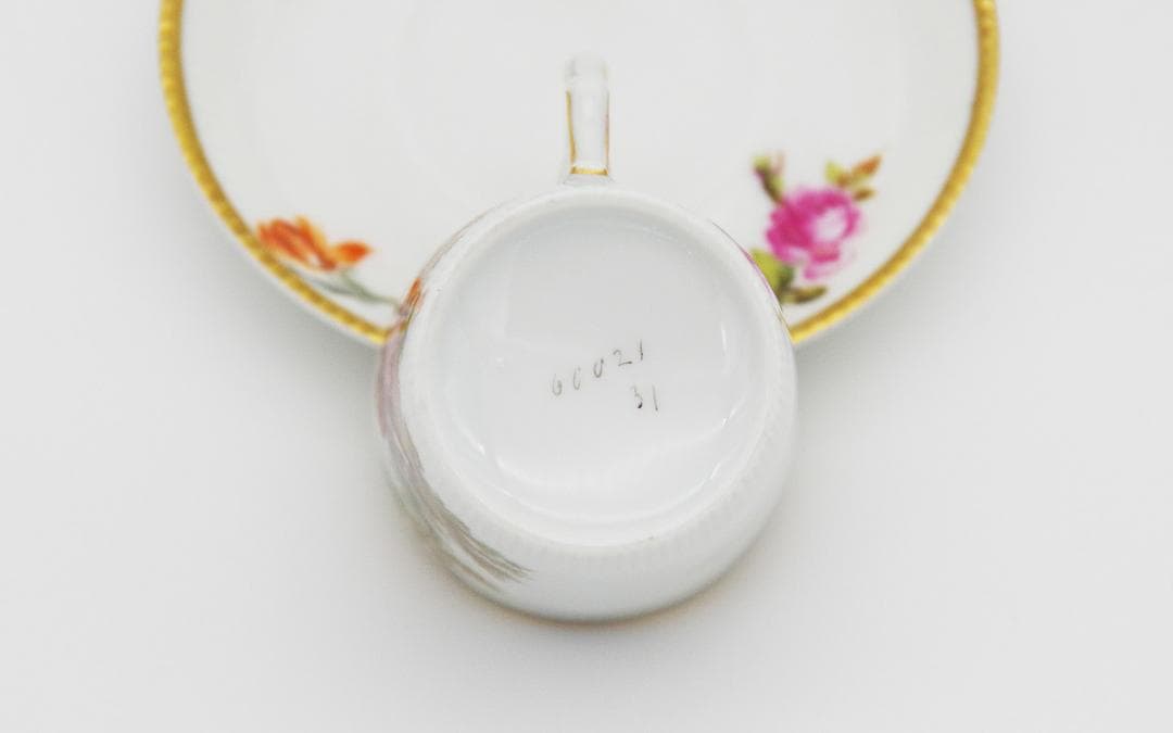 ⚡1920年代・手彩色ティーセット: ドイツ・フラウロイト