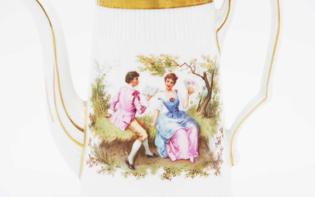 ⚡1920年代・手彩色ティーセット: ドイツ・フラウロイト