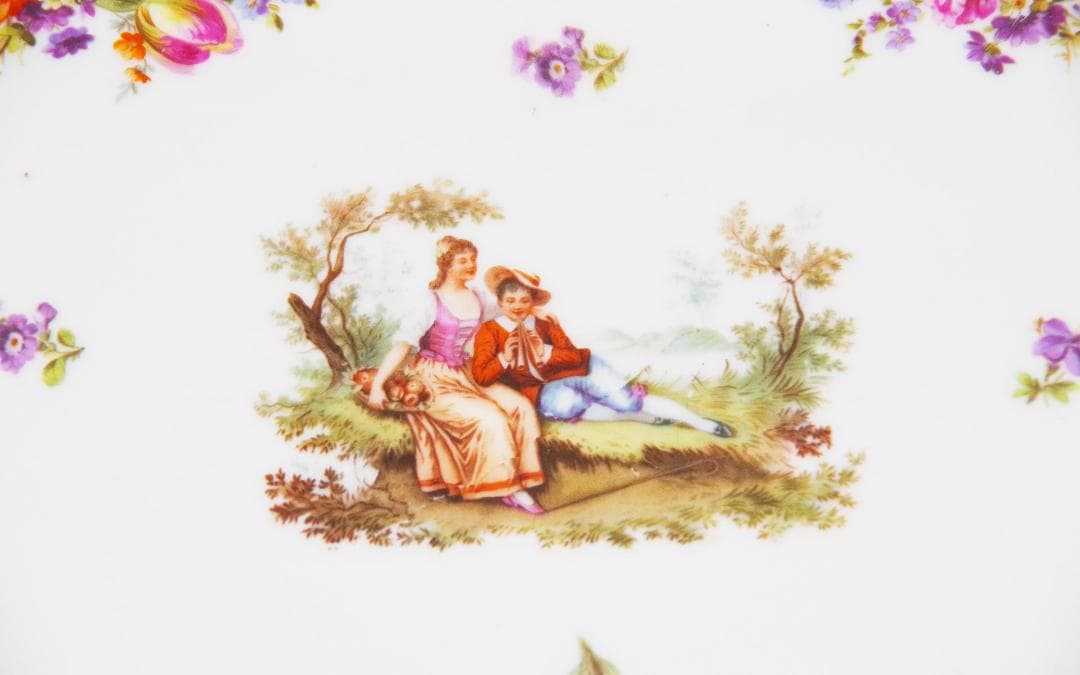 ⚡1920年代・手彩色ティーセット: ドイツ・フラウロイト