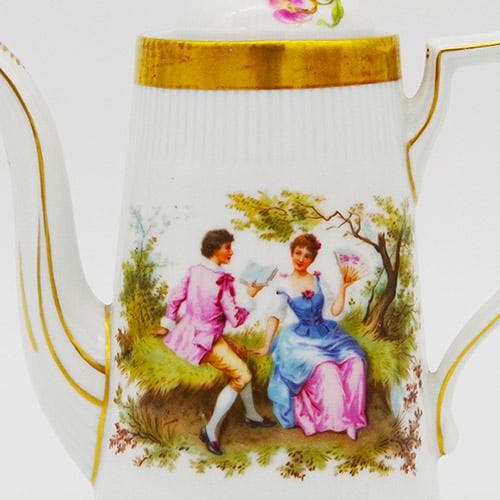 ⚡1920年代・手彩色ティーセット: ドイツ・フラウロイト