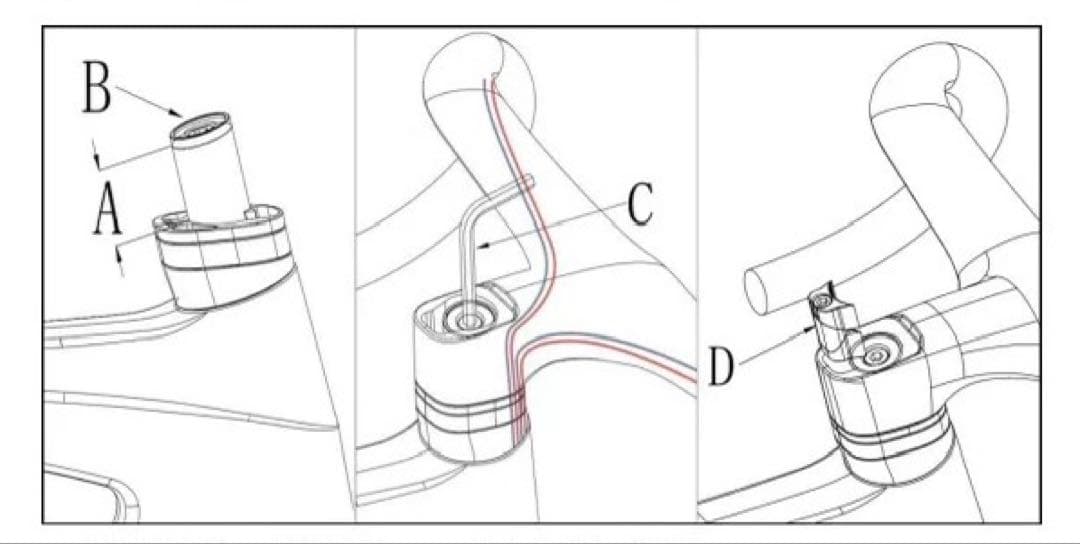 HUDUDロードバイクカーボン一体型ハンドル　ACR対応　+2cmスタック