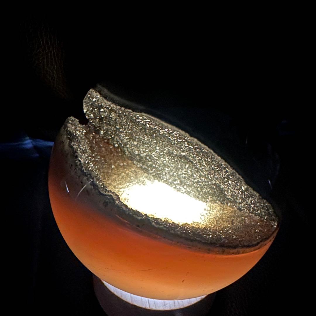 天然石グリーン瑪瑙の笑い口　置物　D.157