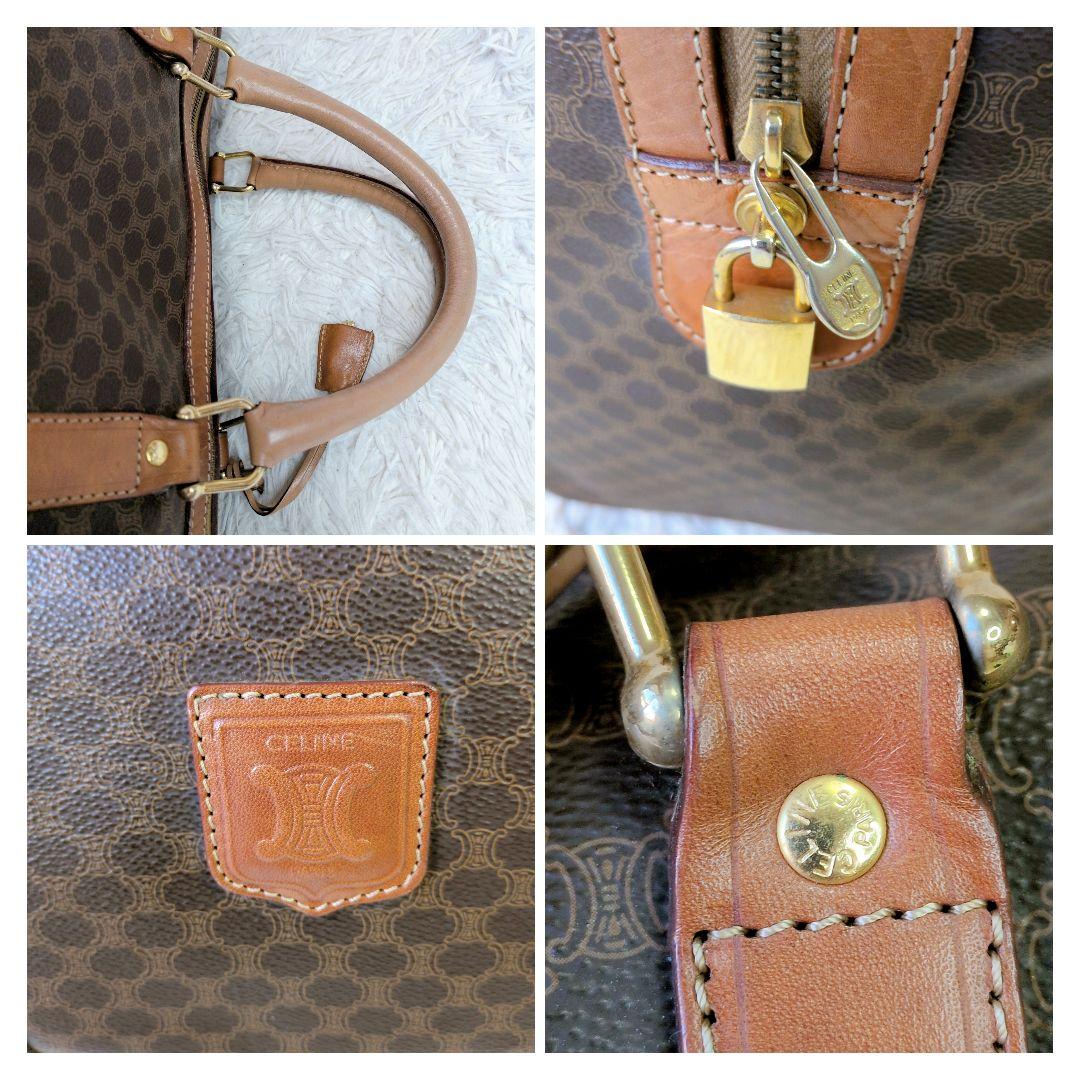 セリーヌ　ボストンバッグ　トリオンフ　マカダム　ブラウン カデナ PVC