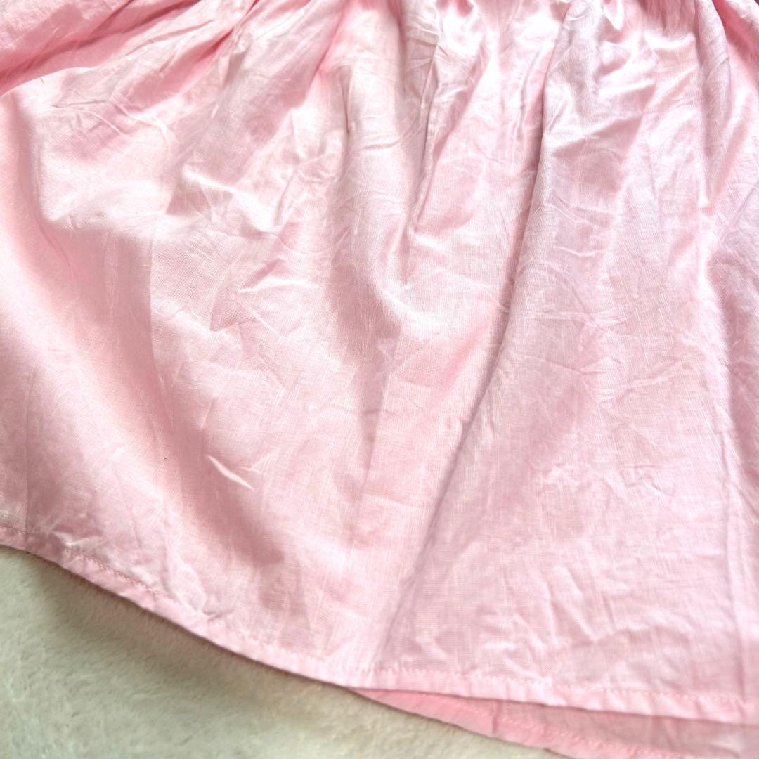 La boutique BonBon リボンリネンミックスワンピース 38サイズ