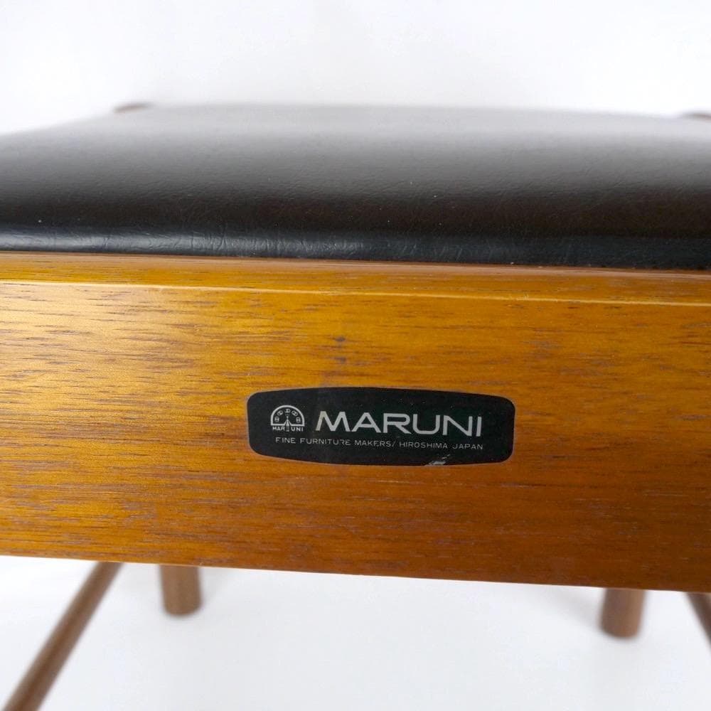 ダイニングチェア 2脚 ブラック オールド マルニ木工 ヴィンテージ 孔雀マーク