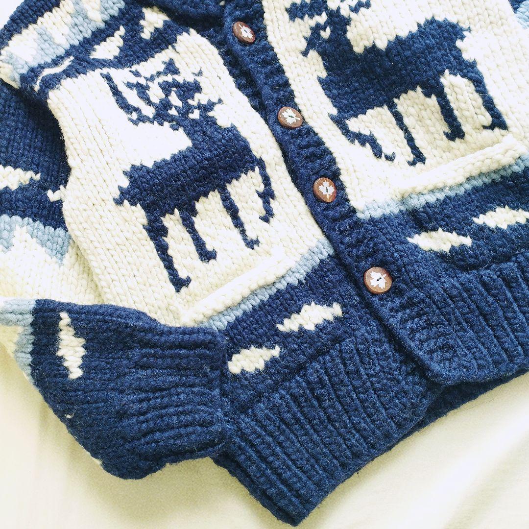 【FAB】カナダ製 カウチンニット カーディガン トナカイ