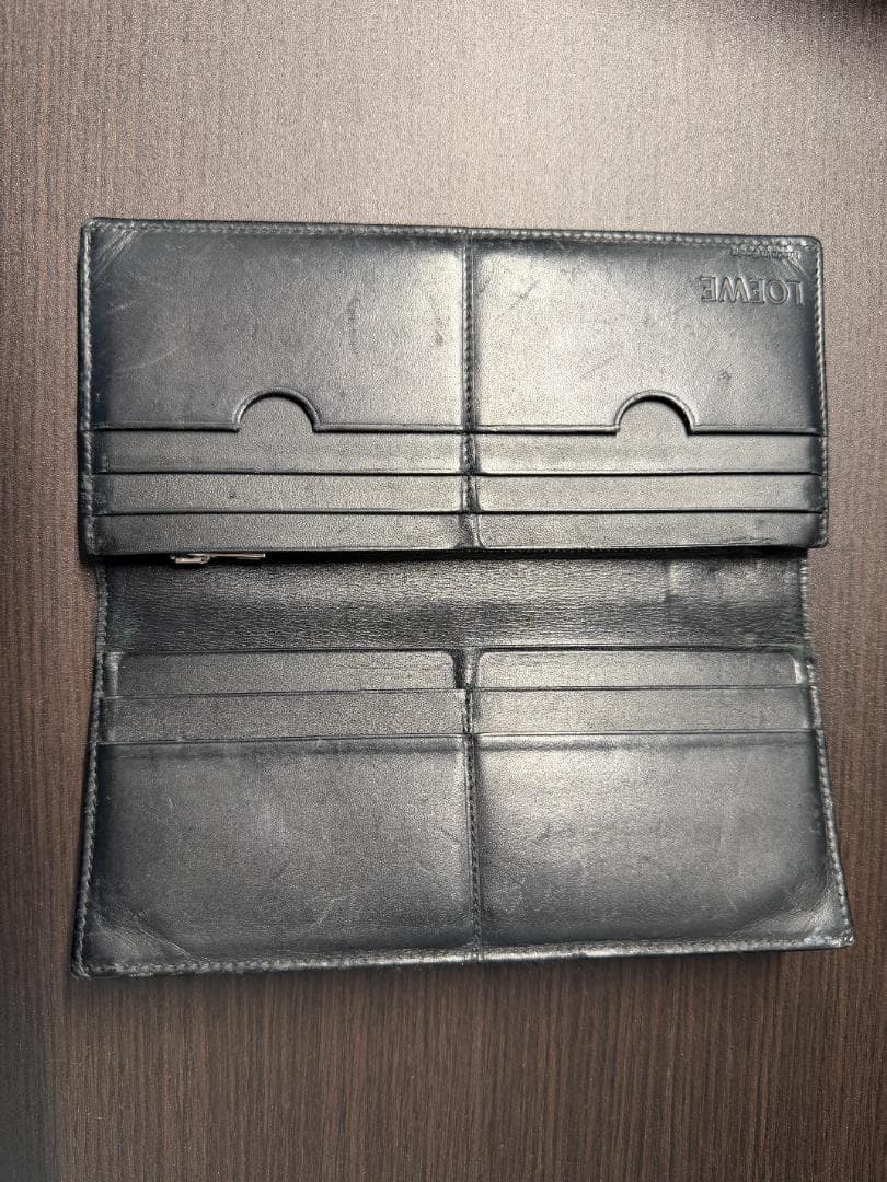 S*h様 【極美品・箱付】ロエベ 長財布 リピートアナグラム 二つ折り ブラック