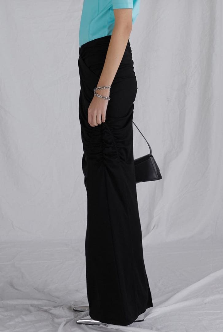 PRANK PROJECT ブラックドレープロングスカート