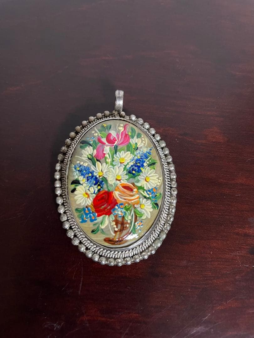 桂田　アッセンデルフト　トールペイント　ペンダントトップ　シルバー