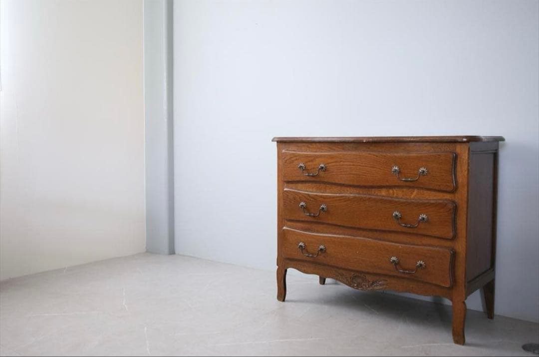 アンティーク猫脚3段チェスト/フランス輸入/ドロワー/飾り棚