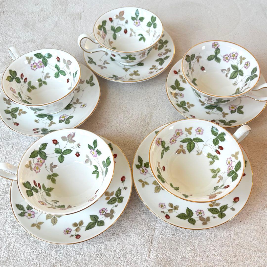 【新品級】ウェッジウッド ワイルドストロベリー　食器セット　5人用　全13点