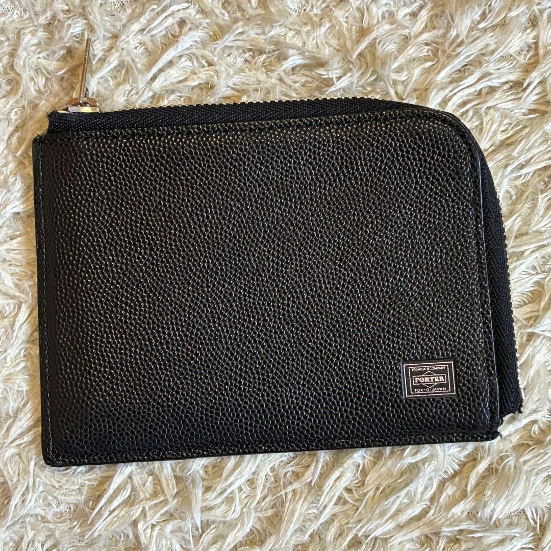 【希少　極美品】ポーター コンパクトウォレット L字ファスナー 黒　プリュム