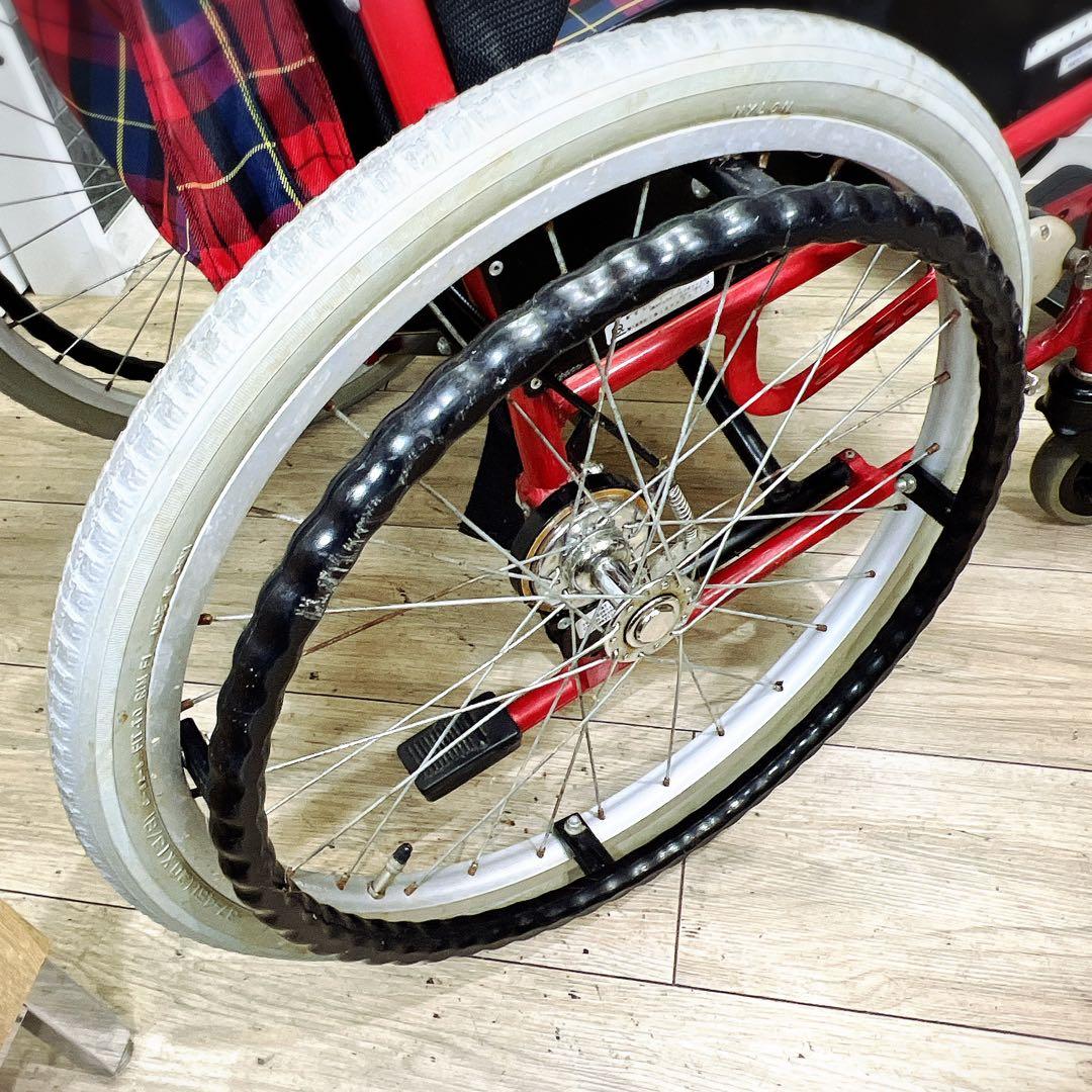全国送料無料　KAWAMURA　カワムラサイクル　自走・介助兼用　車椅子　赤