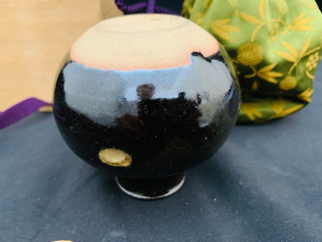 木下丸壺　茶入　共箱付き　茶道具