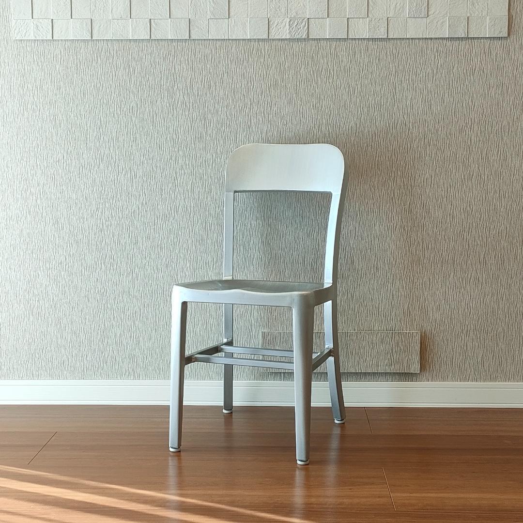 ヴィンテージ　アルミニウム 　チェア　座刳り　サイドチェア①