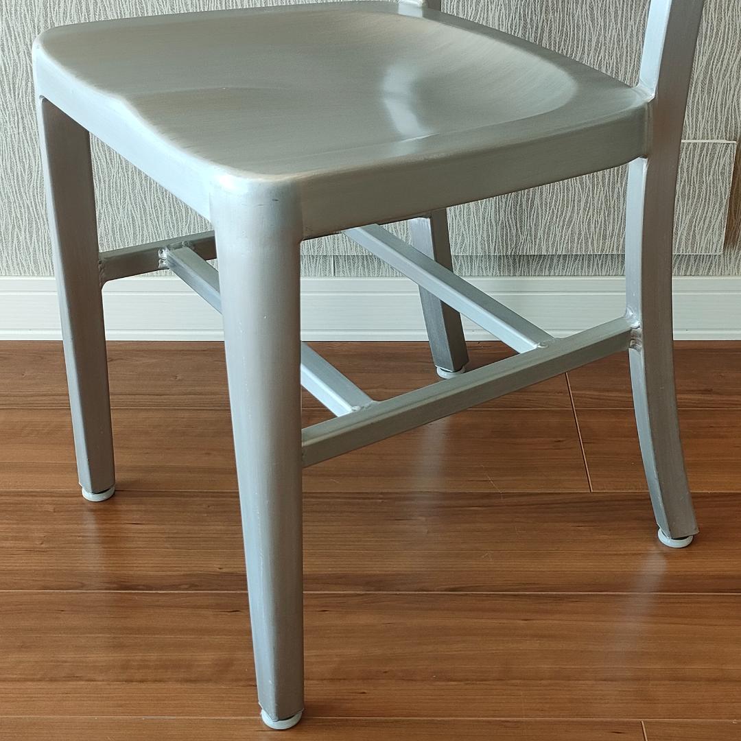 ヴィンテージ　アルミニウム 　チェア　座刳り　サイドチェア①