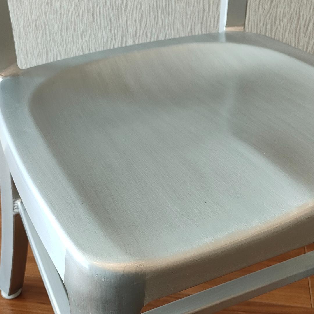 ヴィンテージ　アルミニウム 　チェア　座刳り　サイドチェア①