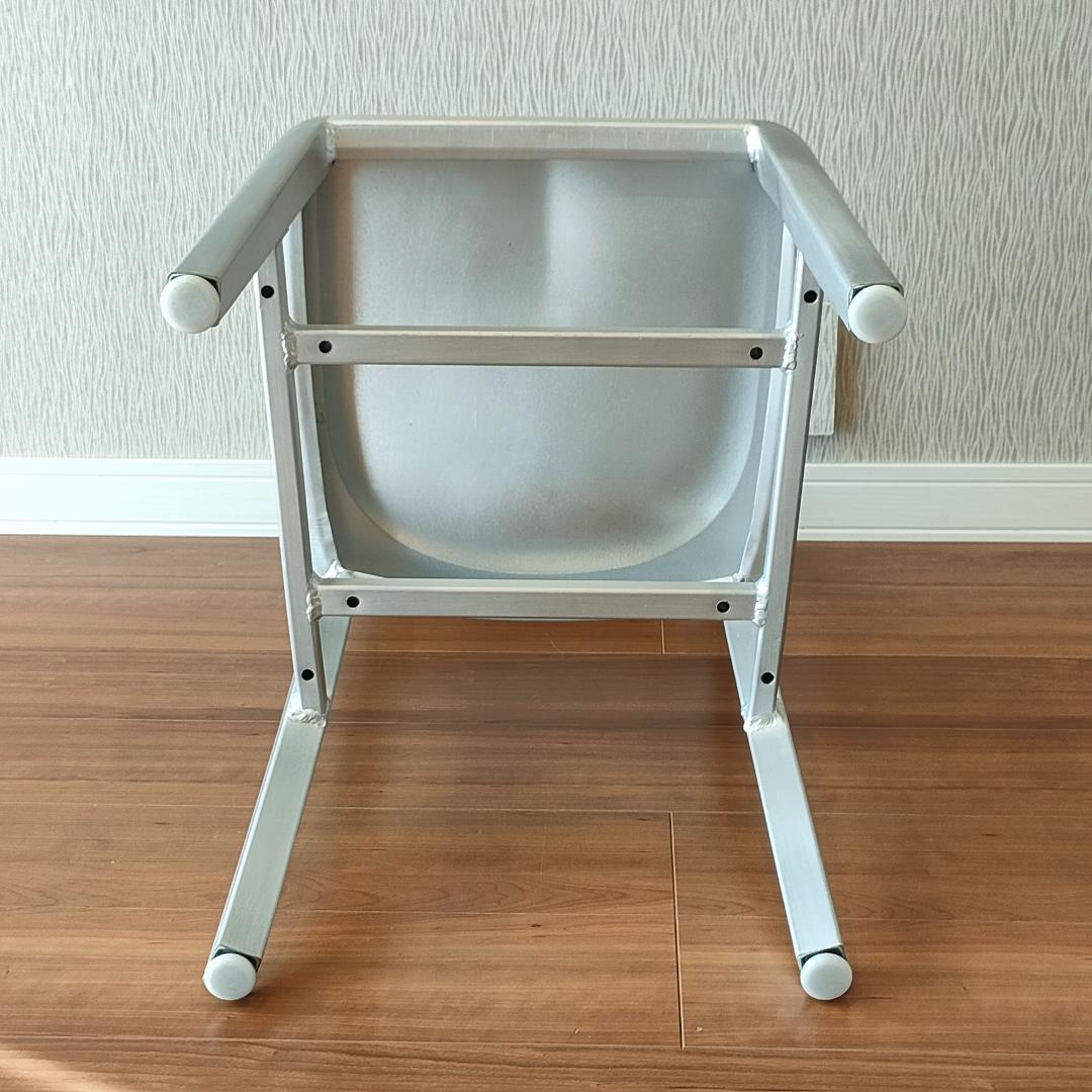 ヴィンテージ　アルミニウム 　チェア　座刳り　サイドチェア①